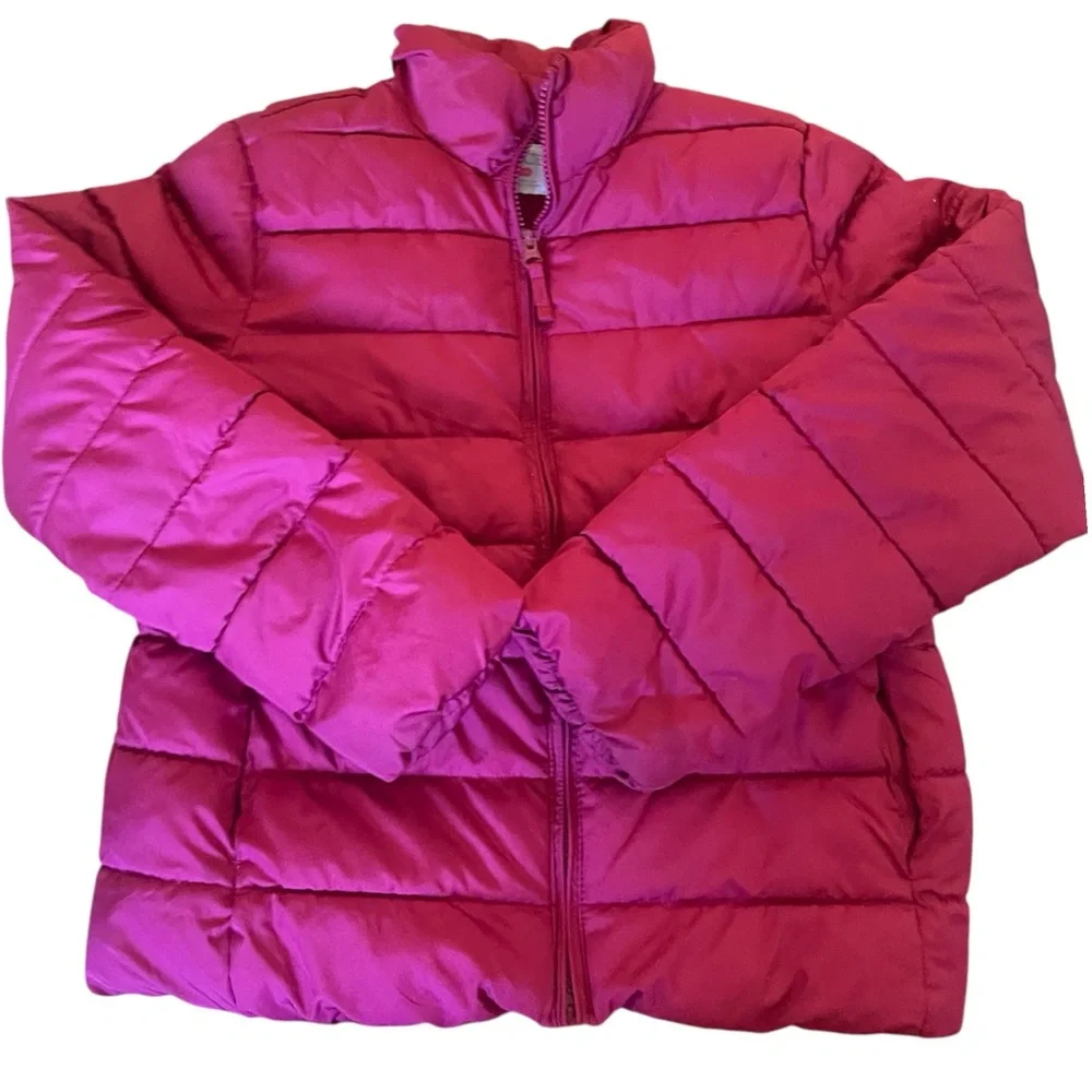 The Children’s Place Girls Puffer Full Zip Jacket Dark Fushia Size XL